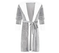Generisch Poncho de bain pour femme en tissu éponge à manches longues peignoir femme grandes tailles long peignoir flanelle hiver chaud peignoir sauna élégant avec ceinture et poche vêtements de