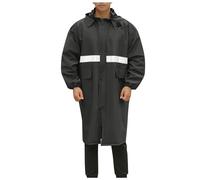 Generisch Poncho de pluie léger et imperméable pour homme - Imperméable - Coupe-vent - Avec capuche - Bandes réfléchissantes - Vêtement de cyclisme - Cape de pluie respirante, Noir , 3XL