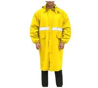 Generisch Poncho de pluie léger et imperméable pour homme - Imperméable - Coupe-vent - Avec capuche - Bandes réfléchissantes - Vêtement de cyclisme - Cape de pluie respirante, jaune, 3XL