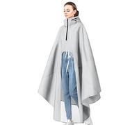 Generisch Poncho de pluie | Poncho de pluie pour femme - Cordon de serrage réglable avec fermeture éclair pour les randonnées à moto, scooter, conduite, festivals, camping, gris, L