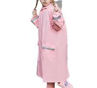Generisch Poncho de pluie pour enfants garçons et filles - Léger et imperméable - Réutilisable - Vêtement de pluie ventilé - Avec sac portable - 6-16 ans, 02# rose, 12-14 Jahre