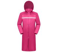Generisch Poncho de pluie pour homme et femme - Veste de pluie imperméable réutilisable - Multifonction - Avec capuche - Pour le camping, la randonnée, Rose chaud, taille unique