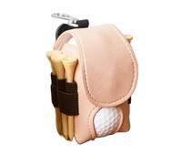 Generisch Porte-balles de golf et thé en cuir - Avec thé | Fentes | Support de balle de golf pour ceinture | Sac de rangement pour balles de golf | Sac de rangement pour tees de golf