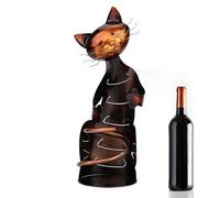 Generisch Porte-Bouteille de vin - Sculpture de Chat - Ornement d'étagère en métal - Statue d'animal Mignonne - Accessoires de Rangement Faits à la Main - - Fer pour la Maison, Le Bar, la