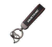 Generisch Porte-clés Anti-Perte,pour Mustang Key Voiture Chain Cuir Rings Multifonction Porte Étanche Anti-Rayures Clef Gifts,A