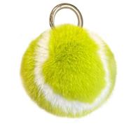 Generisch Porte-clés balle de tennis, imitation poils de lapin Rex doux, accessoire mignon de sac et de voiture pour, femmes et adolescents, porte-clés à la mode pour l'école et les voyages