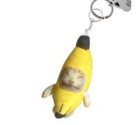 Generisch Porte-clés banane chat - Sound Making Banana Cat Crying Cat - Porte-clés clicker jouet clavier doigt clavier jouet porte-monnaie porte-clés