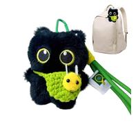 Generisch Porte-clés chat en peluche - Porte-clés mignon de 10 cm, breloque noire, pendentif en peluche douce, accessoire animal kawaii, mini jouet | Adorable pour femmes, hommes, sac, voiture