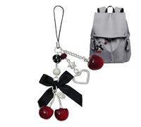 Generisch Porte-clés couleur cerise - Pendentif cerise acrylique - Porte-clés fruit 3D, pour femme, enfant, famille, amis, collègues, fête, sac à dos