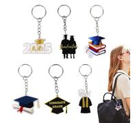 Generisch Porte-clés de remise de diplôme, 6 pièces en acrylique avec félicitations de remise des diplômes pour maternelle, école primaire, lycée, université