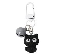 Generisch Porte-clés en forme de chat, chaton noir et blanc, pendentif breloque chaton, bijou pour clés, sacs à dos, sacs à main, femmes et filles, Noir , Siehe Beschreibung