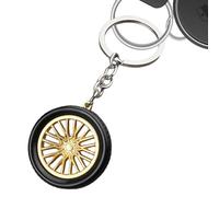 Generisch Porte-clés en forme de pneu - Pendentif décoratif - Léger - Pour les déplacements, l'école, le shopping, Or , Siehe Beschreibung