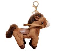 Generisch porte-clés - Pendentif de sac en forme de cheval en peluche | Pendentif animal en peluche avec rênes, pour adultes, garçons, filles, école, fête, voyage, anniversaire, sac à