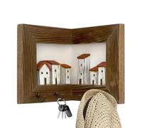 Generisch Porte-clés pour le mur - Rustique 3D - En bois vintage - Rangement d'entrée - Style ferme - Système de fixation fait à la main - Pour œuvres d'art avec bois antique