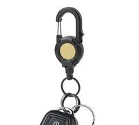Generisch Porte-clés rétractable - Clip magnétique de sécurité avec - Porte-badge avec clip extensible - Pour infirmières, étudiants, enseignants, femmes, hommes, voiture, travail et, Noir