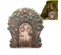 Generisch Porte de jardin féerique, portes magiques pour arbres en plein air - Mini elfe en bois, miniatures magiques, ornements décoratifs cour, arbre, coffre
