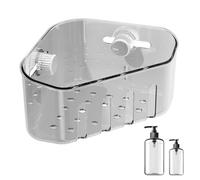 Generisch Porte-éponge pour évier, porte-éponge à vaisselle, panier d'écoulement pour évier de cuisine, ventouse d'angle avec attrape-résidus alimentaires, pour chiffons de nettoyage, savon, salle de