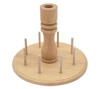 Generisch Porte-fil - Support de bobine en bois de 16 cm | Base ronde en hêtre - Organiseur robuste à 8 bobines pour fils à coudre et projets de broderie pour garder la pièce d'artisanat propre et