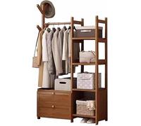 Generisch Porte-manteau en bois avec rangement de chaussures et crochets, grande capacité de charge, organisateur d'entrée idéal pour la chambre et le couloir
