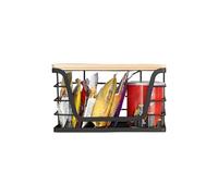 Generisch Porte-sacs poubelles, boîte de rangement avec couvercle en bois, empilable, montage mural, pour buanderie, chambre à coucher, sous l'évier, salle de bain, balcon, dortoir