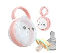 Generisch Porte-tétine pour bébé, design panda, boîte de rangement avec protection contre la poussière, accessoires de voyage pour et filles pour les activités de plein air et le camping, Rose, Voir