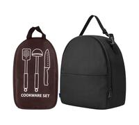 Generisch Porte-ustensiles de camping - Sac de transport portable pour ustensiles de camping | Housse de protection avec fermeture éclair pour la randonnée, le fitness, la pêche, baguettes, cuillère