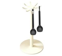 Generisch Porte-ustensiles rotatif pour plan de travail rotatif à 360° | Support d'ustensiles de cuisine pour truelle, presse-purée, fouet, spatule, armoire de rangement, blanc