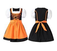 Generisch Portefeuilles Chaîne Jupe Courte pour Fille Multicolore Campus Activité Performance Vêtements S Filles, Orange, S
