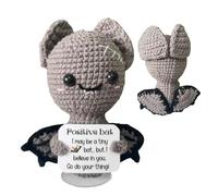 Generisch Positive Crochet Bat Doll Mini Animal Hug Plush, Jouet Compagnon de Poche Tricoté | Wholesome Handcrafted Keepsake Women Men Kids Friends, Cadeau doux inspiré d'animal