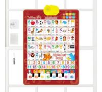 Generisch Poster éducatif alphabet - bilingue lettres chiffres, poster de piano musique | Tableau mural parlant fille salle de nniversaire Noël Pâques fête 1-6 ans
