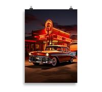 Generisch Poster vintage 50 x 70 cm format portrait rétro route 66 road trip voitures classiques