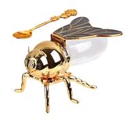 Generisch Pot à miel décoratif en forme d'abeille - Pot à miel pour épices - Distributeur de sirop - Verre en cristal - Accessoire de cuisine pour les plats du petit-déjeuner