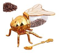 Generisch Pot à miel décoratif en forme d'abeille - Pot à miel pour épices - Distributeur de sirop - Verre en cristal - Accessoire de cuisine pour les plats du petit-déjeuner