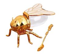 Generisch Pot à miel, pot à miel en forme d'abeille, récipient à épices créatif avec cuillère, bol à sucre, statue d'animal, pot à épices en pour la nourriture du petit-déjeuner à la maison