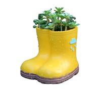 Generisch Pot de fleurs en forme de botte, décoration esthétique amusante | Jaune, pot à crayons en forme de bottes de pluie, accessoire de bureau, récipient esthétique pour arrangement de plantes pour
