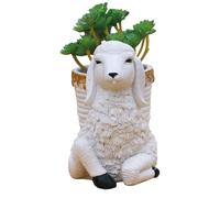 Generisch Pot de fleurs en forme de mouton, cache-pot en résine synthétique, pot de fleurs en forme de dessin animé, pot d'animaux, pot de fleurs succulentes, décoration pour