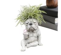 Generisch Pot de fleurs pour chien, décoration animale amusante en résine pour la maison - Cache-pot pour l'intérieur | Pour rebord de fenêtre, bureau, chambre à coucher, salon, balcon et jardin