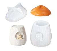 Generisch Pot de mushroom - Conteneur en résine pour le stockage créatif - Formation flexible en silicone avec illustration Squirrel et système de couvercle scellé pour bijoux, bonbons, boissons et