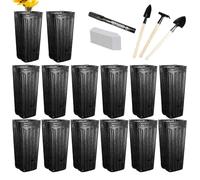 Generisch Pots de Culture, carrés, Profonds, avec Trous de Drainage, 20 cm de Haut, avec Drainage et carré, pour Transplantation, Germination, Agrumes, poivrons