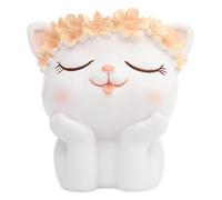 Generisch Pots de plantes succulentes de dessin animé - Pots blancs pour plantes d'intérieur | Pot de fleurs en résine pour chat - Pot à crayons en forme de cactus mignon - Bureau moderne, pot de