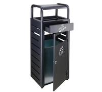 Generisch Poubelle avec cendrier pour extérieur, poubelle d'extérieur en métal, seau intérieur amovible, grande poubelle avec couvercle, convient pour jardin, appartement, entreprise, centre