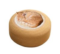 Generisch Pouf d'extérieur | Tabouret rond tressé pour jardin et terrasse - Coussin d'assise pour salon, ambiance côtière, piscine et extérieur