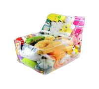 Generisch Pouf pour rangement de jouets en peluche - Type clair - Housse de pouf imperméable XXL - Organisateur d'animaux en peluche avec fermeture éclair - Pour chambre d'enfant, salon, salle de jeux