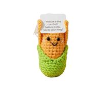 Generisch Poupée au crochet | Jouet de bureau émotionnel en forme de maïs avec une carte | Travail au crochet inspirant - Pour amis, enseignants, collègues, étudiants, filles, femmes, hommes