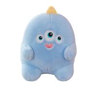 Generisch Poupée en papier Willkos Blueberry Mate avec trois yeux, adorable extraterrestre, doudou doux, compagnon idéal pour jouer à la maison de poupée (bleu clair, 20 cm)