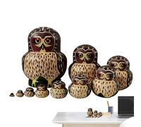 Generisch Poupées matriochka en bois - Jouet empilable en bois avec motifs d'animaux - Poupées d'art populaire Matriochka - Pour et filles, ainsi que les parents et fans de décoration pour le salon