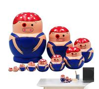 Generisch Poupées matriochka - Motif animal - Jouet éducatif empilable - Jouet éducatif de culture russe - Matriochka - Pour et filles ainsi que parents et fans de décoration - Pour salon, chambre à