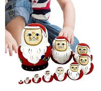 Generisch Poupées russes - 10 pièces - Design animal peint à la main - Poupées en bois peintes à la main - Pour cheminée, présentoir, chambre à coucher, chambre d'enfant et comme décoration de table