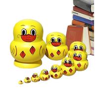 Generisch Poupées russes, figurines animales, sculpture en bois, fabriquées à la main, en Russie, pour entrée, salon, chambre d'enfant, décoration de table de fête