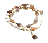 Generisch Pour 8 Bracelet Pour Bracelet Anneaux Trendy Amber And Hand Chain Ankle Adjustable Beaded Bracelet For Lady Rose Couple Messages Naturelle Anneaux (Coffee, One Size)
